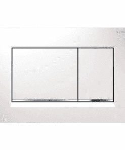 GEBERIT ΜΗΧΑΝΙΚΗ ΠΛΑΚΕΤΑ SIGMA 20 SQUARE ΛΕΥΚΗ ΓΥΑΛΙΣΤΕΡΗ ΜΕ ΡΙΓΑ ΧΡΩΜΕ ΓΥΑΛΙΣΤΕΡΗ 115.883.KJ.1 16.4 x 24.6