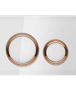 GEBERIT ΜΗΧΑΝΙΚΗ ΠΛΑΚΕΤΑ SIGMA 50 ROUND ΛΕΥΚΗ ΓΥΑΛΙΝΗ ΜΕ ΔΑΚΤΥΛΙΟ ΚΟΚΚΙΝΟ ΧΡΥΣΟ 115.650.SI.1 16.4 x 24.6