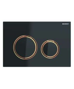 GEBERIT ΜΗΧΑΝΙΚΗ ΠΛΑΚΕΤΑ SIGMA 50 ROUND ΜΑΥΡΗ ΓΥΑΛΙΝΗ ΜΕ ΔΑΚΤΥΛΙΟ ΚΟΚΚΙΝΟ ΧΡΥΣΟ 115.650.SJ.1 16.4 x 24.6