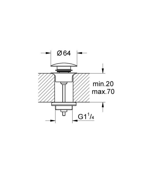 GROHE ΒΑΛΒΙΔΑ ΝΙΠΤΗΡΑ POP UP 65807AL0 BRUSHED HARD GRAPHITE - Image 3