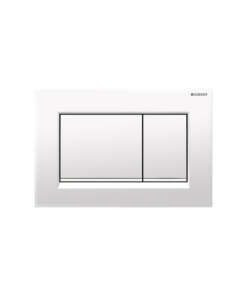 GEBERIT ΠΛΑΚΕΤΑ SIGMA 20 SQUARE ΛΕΥΚΗ ΓΥΑΛΙΣΤΕΡΗ ΜΕ ΛΕΥΚΗ ΜΑΤ ΡΙΓΑ 115.883.11.1 16.4 x 24.6