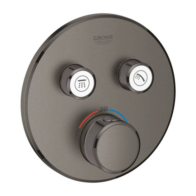 GROHE ΘΕΡΜΟΣΤΑΤΙΚΗ ΕΝΤΟΙΧΙΖΟΜΕΝΗ ΜΠΑΤΑΡΙΑ 2 ΕΞΟΔΩΝ SMART CONTROL 29119AL0 BRUSHED HARD GRAPHITE