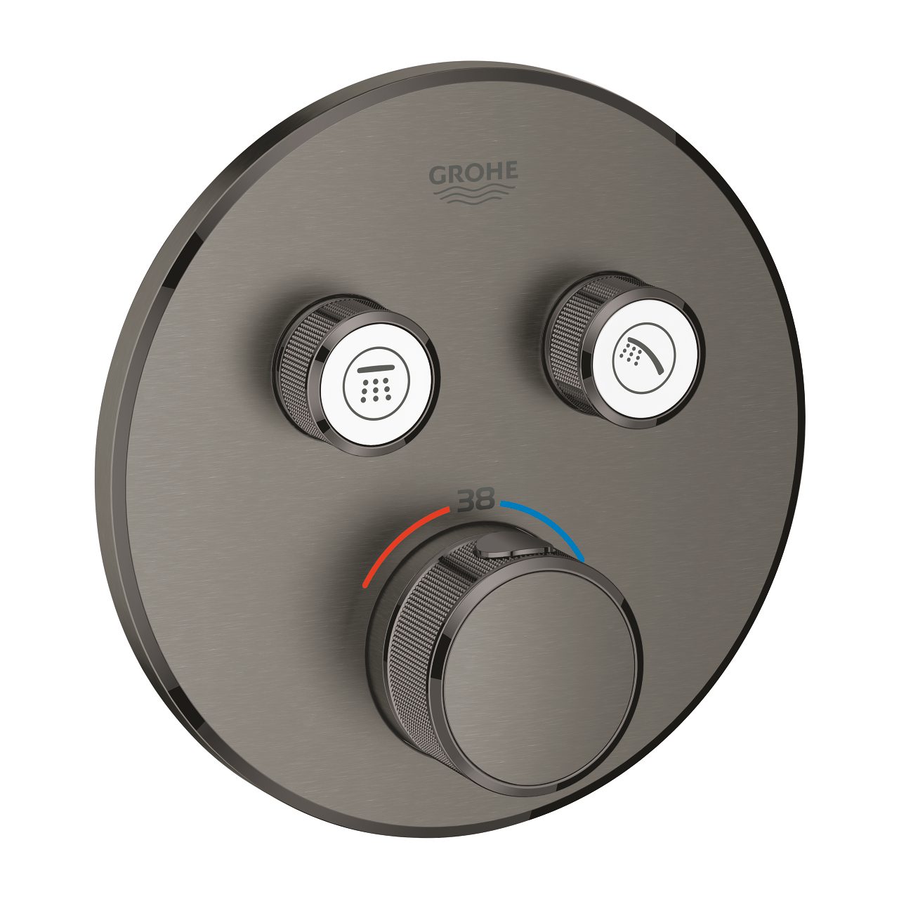 GROHE ΘΕΡΜΟΣΤΑΤΙΚΗ ΕΝΤΟΙΧΙΖΟΜΕΝΗ ΜΠΑΤΑΡΙΑ 2 ΕΞΟΔΩΝ SMART CONTROL 29119AL0 BRUSHED HARD GRAPHITE