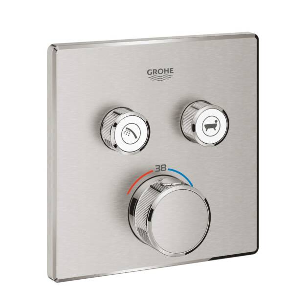 GROHE ΘΕΡΜΟΣΤΑΤΙΚΗ ΕΝΤΟΙΧΙΖΟΜΕΝΗ ΜΠΑΤΑΡΙΑ 2 ΕΞΟΔΩΝ SMART CONTROL 29124DC0 SUPERSTEEL