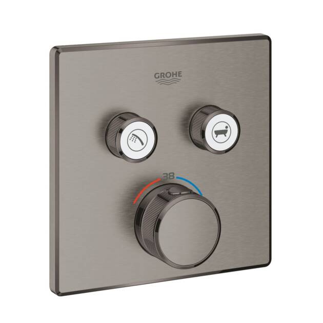 GROHE ΘΕΡΜΟΣΤΑΤΙΚΗ ΕΝΤΟΙΧΙΖΟΜΕΝΗ ΜΠΑΤΑΡΙΑ 2 ΕΞΟΔΩΝ SMART CONTROL 29124AL0 BRUSHED HARD GRAPHITE
