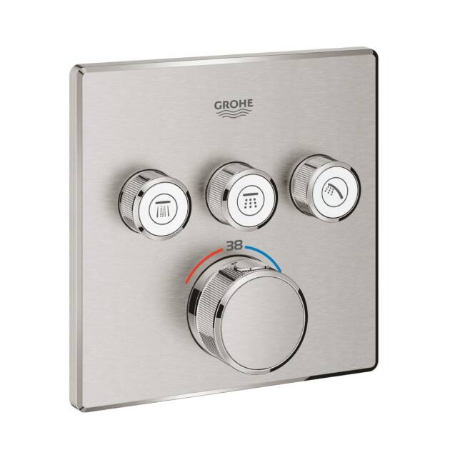 GROHE ΘΕΡΜΟΣΤΑΤΙΚΗ ΕΝΤΟΙΧΙΖΟΜΕΝΗ ΜΠΑΤΑΡΙΑ 3 ΕΞΟΔΩΝ SMART CONTROL 29126DC0 SUPERSTEEL