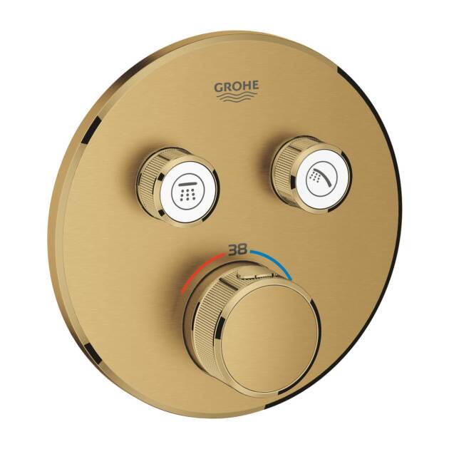 GROHE ΘΕΡΜΟΣΤΑΤΙΚΗ ΕΝΤΟΙΧΙΖΟΜΕΝΗ ΜΠΑΤΑΡΙΑ 2 ΕΞΟΔΩΝ SMART CONTROL 29119GN0 BRUSHED COOL SUNRISE