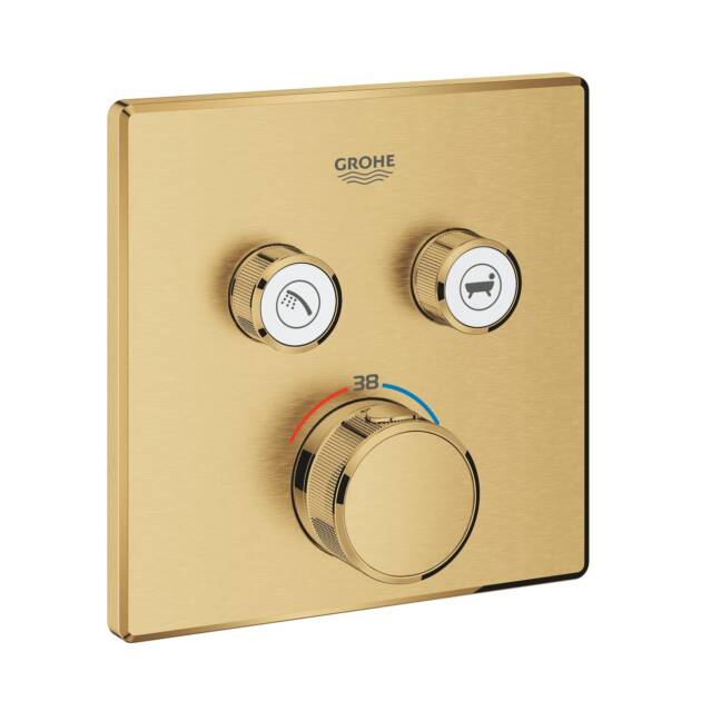 GROHE ΘΕΡΜΟΣΤΑΤΙΚΗ ΕΝΤΟΙΧΙΖΟΜΕΝΗ ΜΠΑΤΑΡΙΑ 2 ΕΞΟΔΩΝ SMART CONTROL 29124GN0 BRUSHED COOL SUNRISE