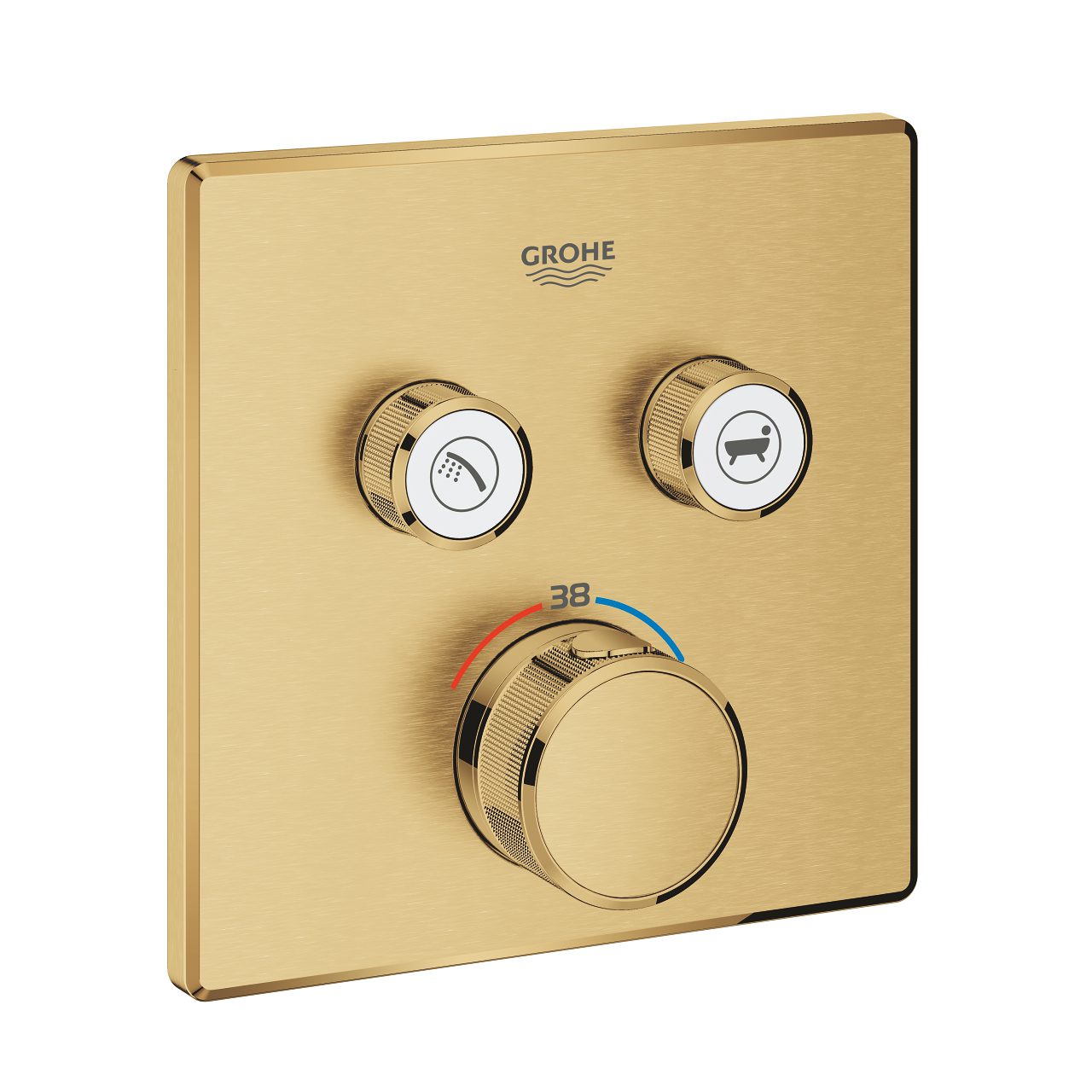 GROHE ΘΕΡΜΟΣΤΑΤΙΚΗ ΕΝΤΟΙΧΙΖΟΜΕΝΗ ΜΠΑΤΑΡΙΑ 2 ΕΞΟΔΩΝ SMART CONTROL 29124GN0 BRUSHED COOL SUNRISE