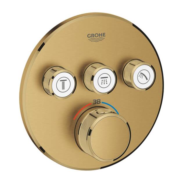 GROHE ΘΕΡΜΟΣΤΑΤΙΚΗ ΕΝΤΟΙΧΙΖΟΜΕΝΗ ΜΠΑΤΑΡΙΑ 3 ΕΞΟΔΩΝ SMART CONTROL 29121GN0 BRUSHED COOL SUNRISE