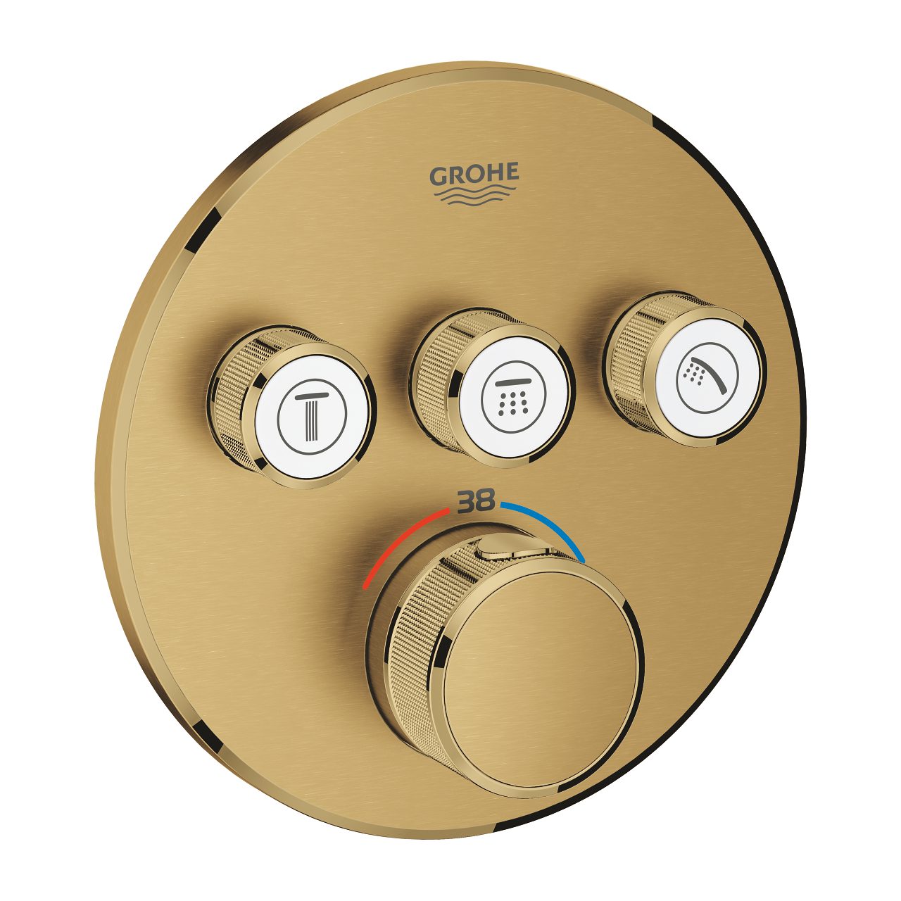 GROHE ΘΕΡΜΟΣΤΑΤΙΚΗ ΕΝΤΟΙΧΙΖΟΜΕΝΗ ΜΠΑΤΑΡΙΑ 3 ΕΞΟΔΩΝ SMART CONTROL 29121GN0 BRUSHED COOL SUNRISE