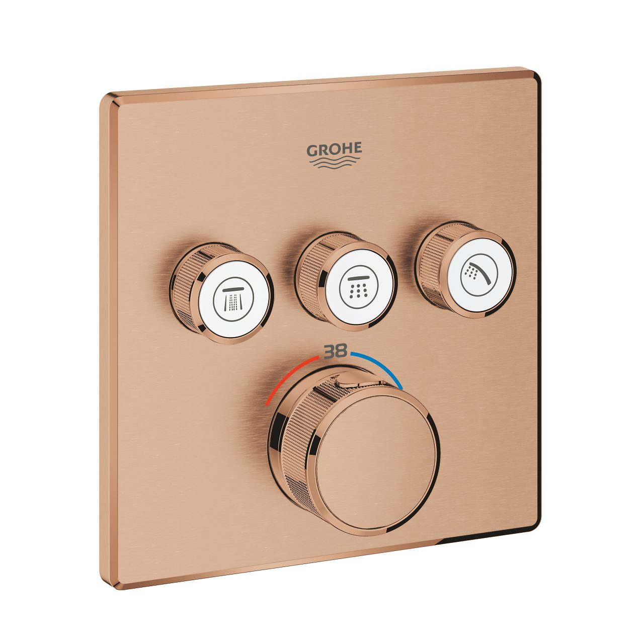 GROHE ΘΕΡΜΟΣΤΑΤΙΚΗ ΕΝΤΟΙΧΙΖΟΜΕΝΗ ΜΠΑΤΑΡΙΑ 3 ΕΞΟΔΩΝ SMART CONTROL 29126DL0 BRUSHED WARM SUNSET