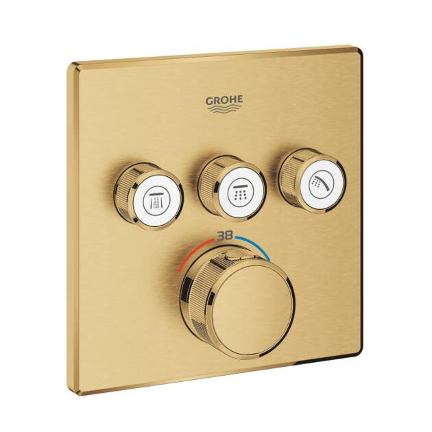 GROHE ΘΕΡΜΟΣΤΑΤΙΚΗ ΕΝΤΟΙΧΙΖΟΜΕΝΗ ΜΠΑΤΑΡΙΑ 3 ΕΞΟΔΩΝ SMART CONTROL 29126GN0 BRUSHED COOL SUNRISE