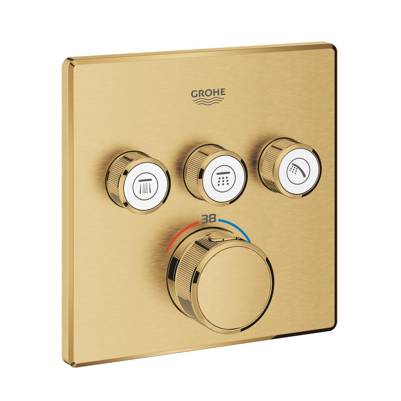 GROHE ΘΕΡΜΟΣΤΑΤΙΚΗ ΕΝΤΟΙΧΙΖΟΜΕΝΗ ΜΠΑΤΑΡΙΑ 3 ΕΞΟΔΩΝ SMART CONTROL 29126GN0 BRUSHED COOL SUNRISE