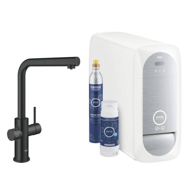 GROHE ΜΠΑΤΑΡΙΑ ΝΕΡΟΧΥΤΗ GROHE BLUE HOME ΜΕ ΦΙΛΤΡΟ ΝΕΡΟΥ 31539KS0 VELVET BLACK