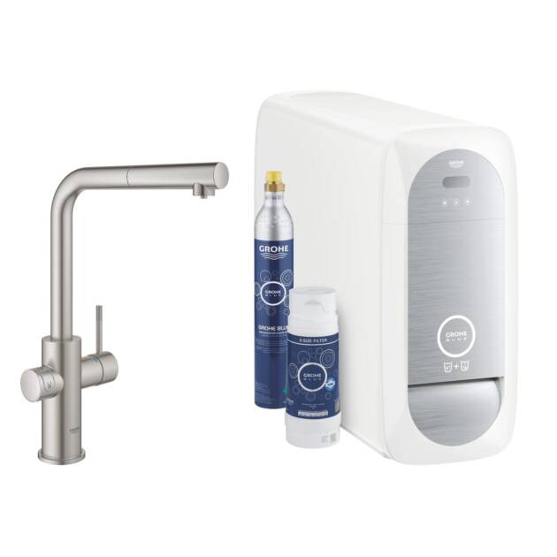 GROHE ΜΠΑΤΑΡΙΑ ΝΕΡΟΧΥΤΗ GROHE BLUE HOME ΜΕ ΦΙΛΤΡΟ ΝΕΡΟΥ 31539DC0 SUPERSTEEL
