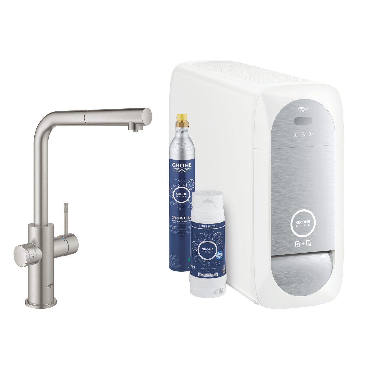 GROHE ΜΠΑΤΑΡΙΑ ΝΕΡΟΧΥΤΗ GROHE BLUE HOME ΜΕ ΦΙΛΤΡΟ ΝΕΡΟΥ 31539DC0 SUPERSTEEL