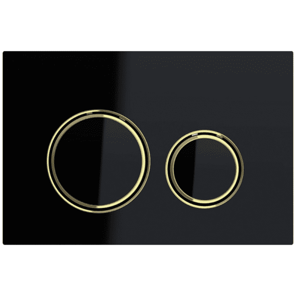 GEBERIT ΜΗΧΑΝΙΚΗ ΠΛΑΚΕΤΑ SIGMA 50 ROUND ΜΑΥΡΗ ΓΥΑΛΙΝΗ ΜΕ ΔΑΚΤΥΛΙΟ ΧΡΥΣΟ 115.652.SJ.1 16.4 x 24.6