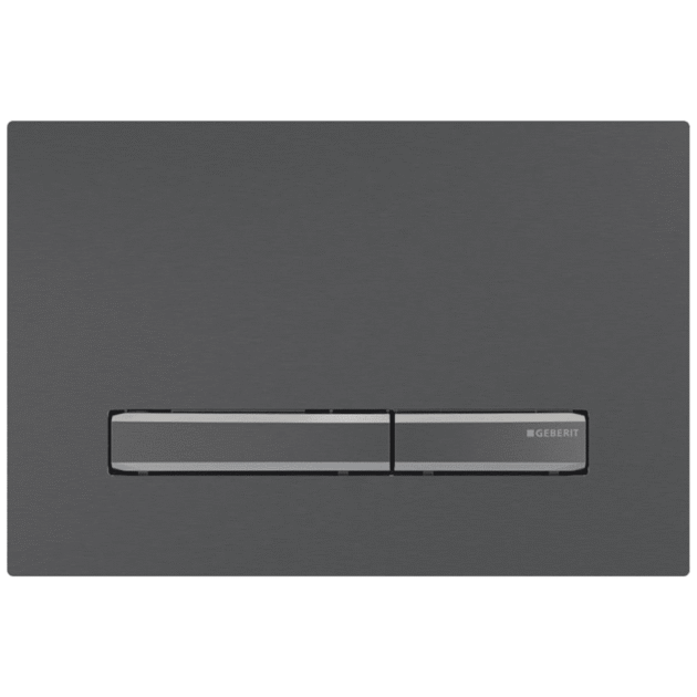 GEBERIT ΜΗΧΑΝΙΚΗ ΠΛΑΚΕΤΑ SIGMA 50 SQUARE ΜΑΥΡΗ BRUSHED ΜΕ ΜΠΟΥΤΟΝ ΜΑΥΡΟ ΧΡΩΜΕ 115.671.QD.2 16.4 x 24.6