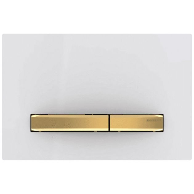 GEBERIT ΜΗΧΑΝΙΚΗ ΠΛΑΚΕΤΑ SIGMA 50 SQUARE ΛΕΥΚΗ ΓΥΑΛΙΣΤΕΡΗ ΜΕ ΜΠΟΥΤΟΝ ΟΡΕΙΧΑΛΚΟΣ 115.672.11.2 16.4 x 24.6