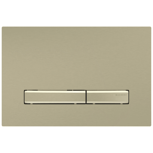 GEBERIT ΜΗΧΑΝΙΚΗ ΠΛΑΚΕΤΑ SIGMA 50 SQUARE BRASS BRUSHED ΜΕ ΜΠΟΥΤΟΝ BRASS 115.672.QF.2 16.4 x 24.6