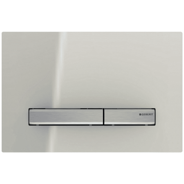 GEBERIT ΜΗΧΑΝΙΚΗ ΠΛΑΚΕΤΑ SIGMA 50 SQUARE SAND GREY ΓΥΑΛΙΝΗ ΜΕ ΜΠΟΥΤΟΝ ΧΡΩΜΕ ΓΥΑΛΙΣΤΕΡΟ 115.788.JL.2 16.4 x 24.6
