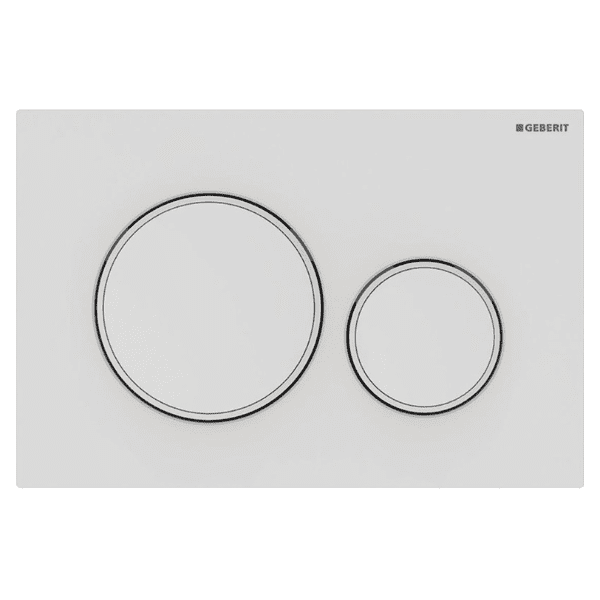 GEBERIT ΜΗΧΑΝΙΚΗ ΠΛΑΚΕΤΑ SIGMA 20 ROUND ΛΕΥΚΗ ΜΑΤ ΜΕ ΔΑΚΤΥΛΙΟ ΛΕΥΚΟ ΓΥΑΛΙΣΤΕΡΟ 115.882.01.1 16.4 x 24.6