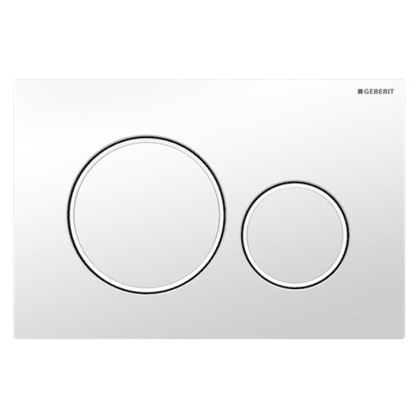 GEBERIT ΜΗΧΑΝΙΚΗ ΠΛΑΚΕΤΑ SIGMA 20 ROUND ΛΕΥΚΗ ΓΥΑΛΙΣΤΕΡΗ ΜΕ ΔΑΚΤΥΛΙΟ ΛΕΥΚΟ ΜΑΤ 115.882.11.1 16.4 x 24.6