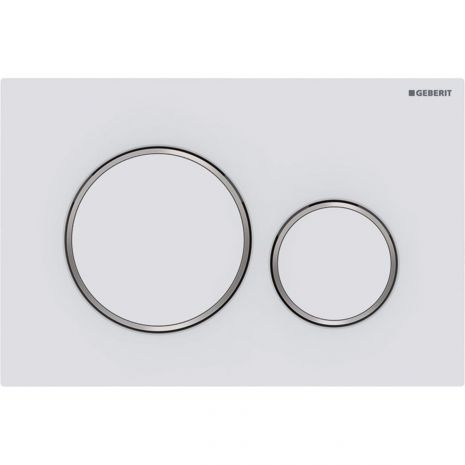 GEBERIT ΜΗΧΑΝΙΚΗ ΠΛΑΚΕΤΑ SIGMA 20 ROUND ΛΕΥΚΗ ΜΑΤ ΜΕ ΔΑΚΤΥΛΙΟ ΧΡΩΜΕ ΓΥΑΛΙΣΤΕΡΟ 115.882.JT.1 16.4 x 24.6