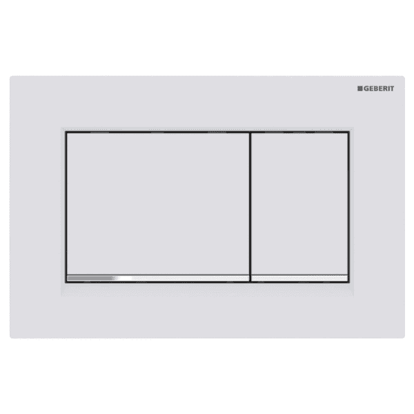 GEBERIT ΜΗΧΑΝΙΚΗ ΠΛΑΚΕΤΑ SIGMA 20 SQUARE ΛΕΥΚΗ ΜΑΤ ΜΕ ΡΙΓΑ ΧΡΩΜΕ ΓΥΑΛΙΣΤΕΡΗ 115.883.JT.1 16.4 x 24.6