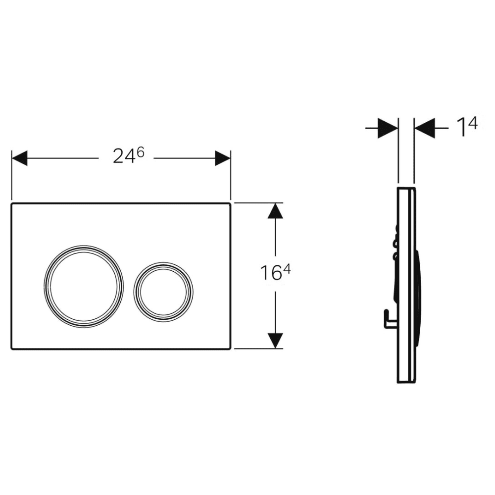 GEBERIT ΜΗΧΑΝΙΚΗ ΠΛΑΚΕΤΑ SIGMA 50 ROUND ΜΕ ΔΑΚΤΥΛΙΟ ΜΑΥΡΟ 115.651.00.1 (Εφαρμογή πλακιδίων) 16.4 x 24.6 - Image 2