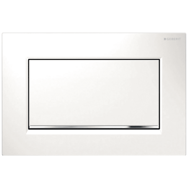 GEBERIT ΜΗΧΑΝΙΚΗ ΠΛΑΚΕΤΑ SIGMA 10 SQUARE ΛΕΥΚΗ ΓΥΑΛΙΣΤΕΡΗ ΜΕ ΡΙΓΑ ΧΡΩΜΕ ΓΥΑΛΙΣΤΕΡΗ 115.893.KJ.1 16.4 x 24.6