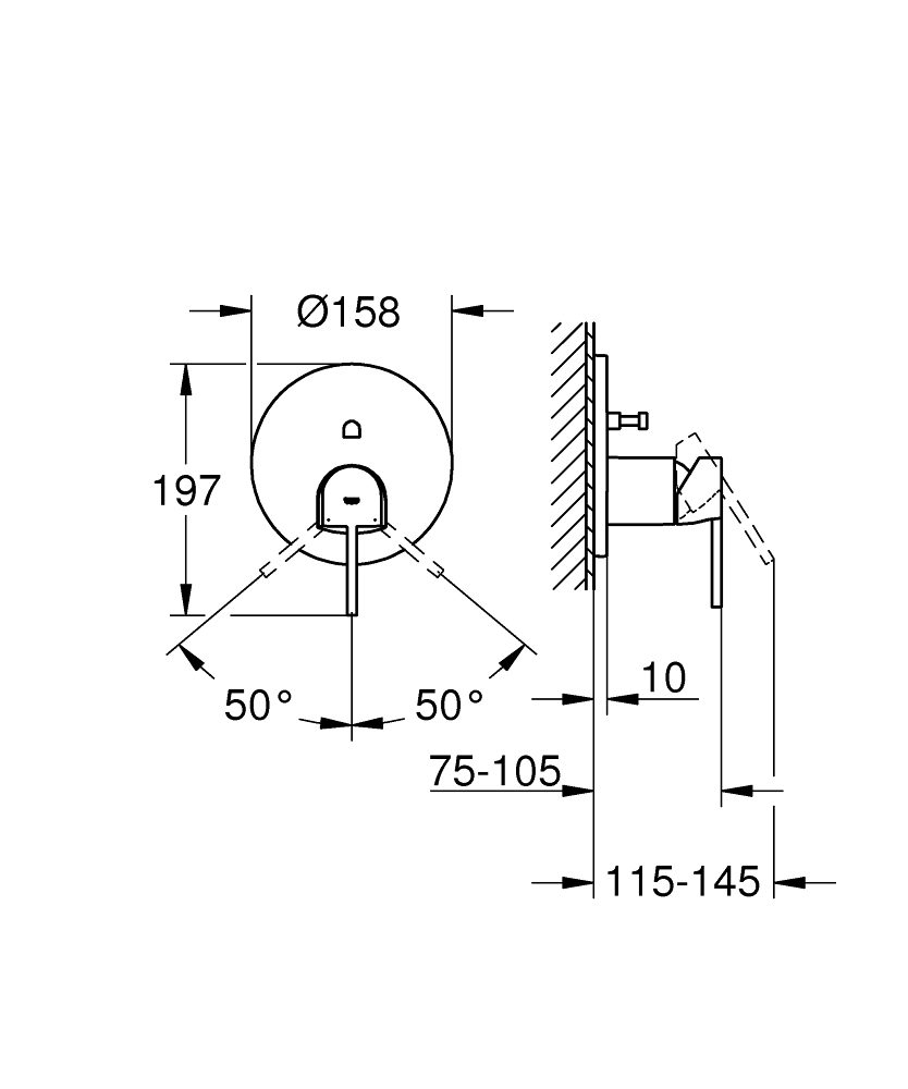 GROHE ΜΠΑΤΑΡΙΑ ΛΟΥΤΡΟΥ PLUS 24060003 ΧΡΩΜΕ - Image 2