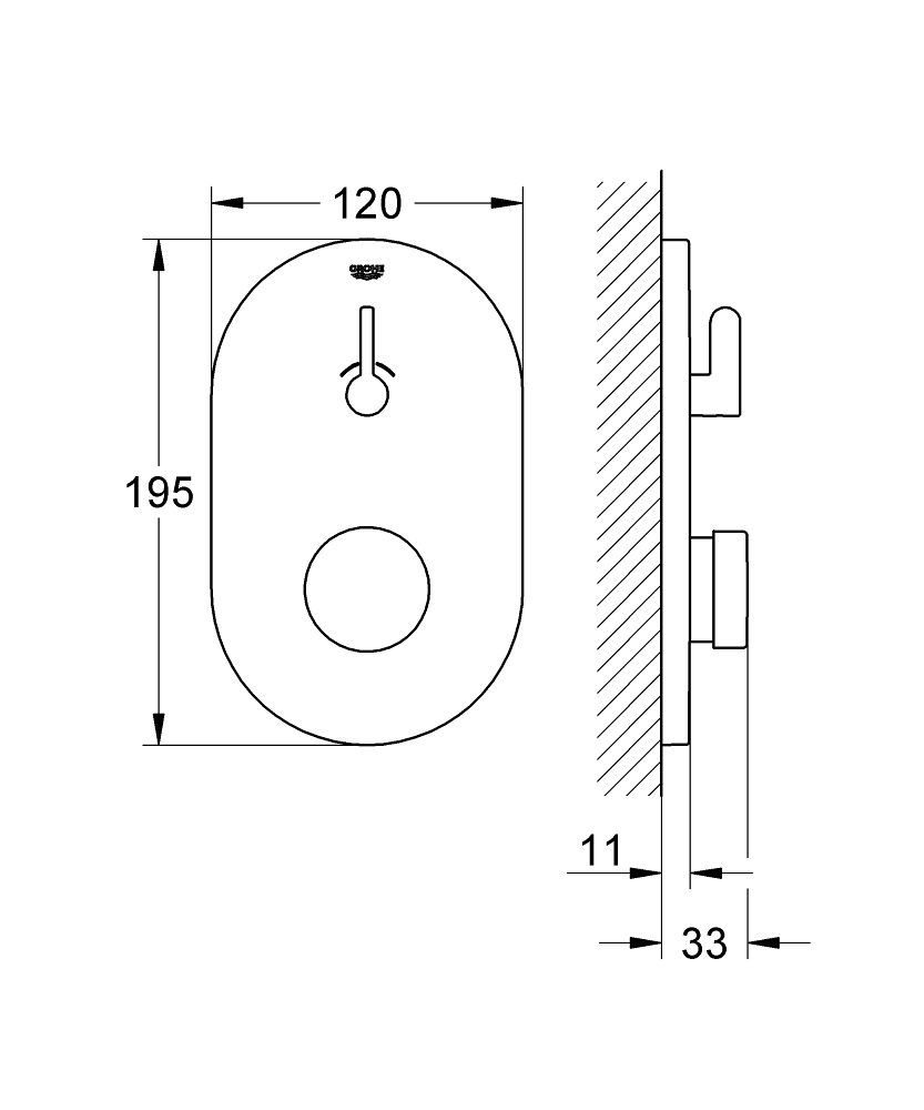 GROHE ΑΥΤΟΚΛΕΙΟΜΕΝΗ ΜΠΑΤΑΡΙΑ ΝΙΠΤΗΡΑ EUROSMART COSMOPOLITAN T 36321000 ΧΡΩΜΕ - Image 2