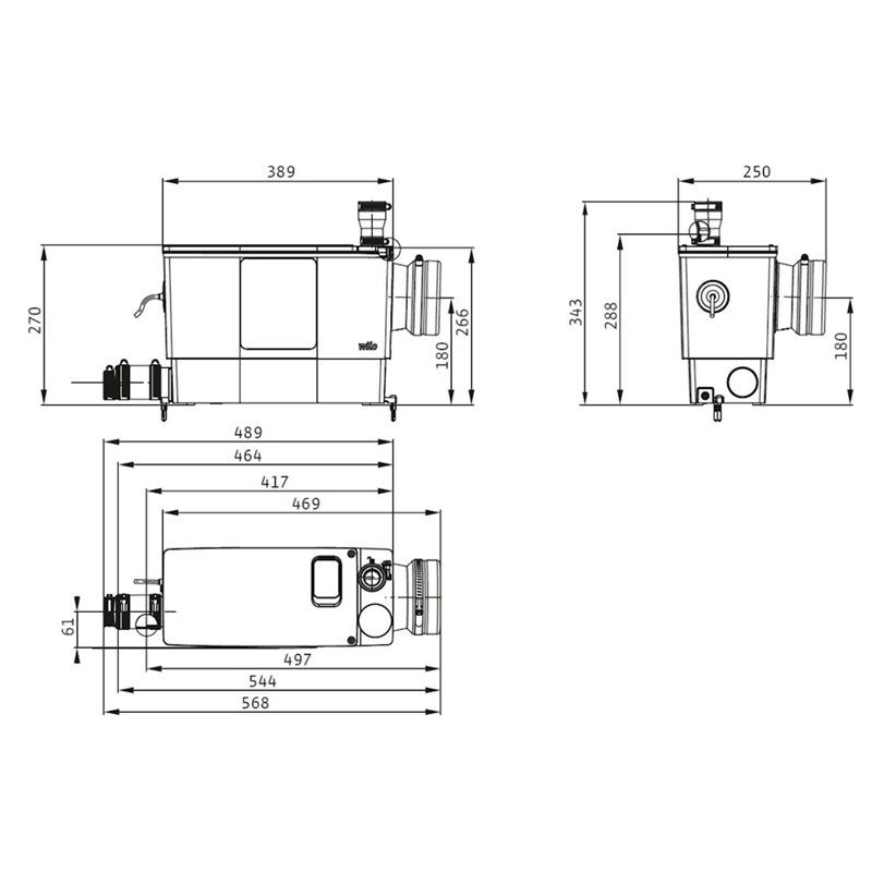 WILO ΣΥΓΚΡΟΤΗΜΑ ΑΝΤΛΗΣΗΣ ΛΥΜΑΤΩΝ DRAINLIFT MINI3-XS/WC-EF 6095128 - Image 2