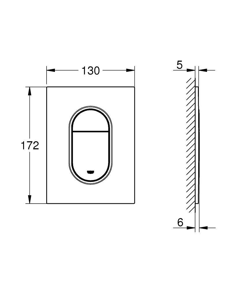 GROHE ΠΛΑΚΕΤΑ ΕΝΕΡΓΟΠΟΙΗΣΗΣ ARENA COSMOPOLITAN S ΧΡΩΜΕ ΜΑΤ 37624P00 - Image 2