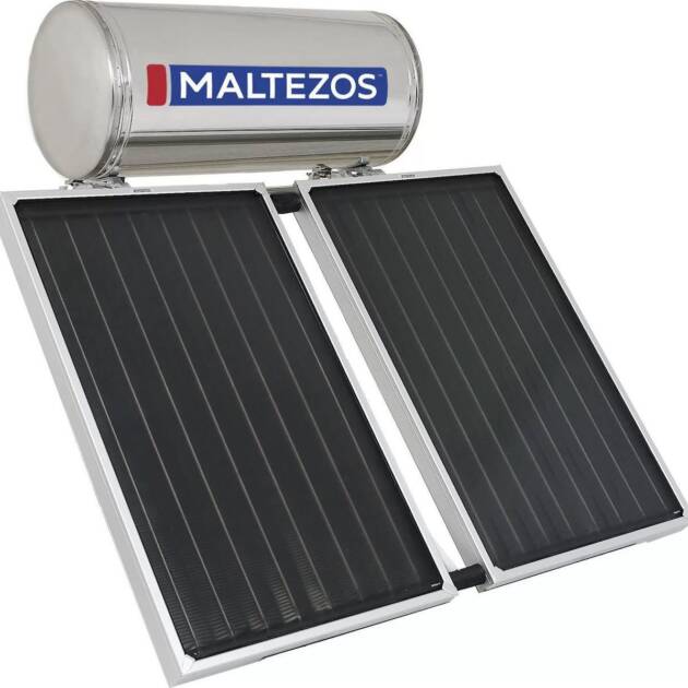 Maltezos MALT H SAC Ηλιακός Θερμοσίφωνας 200 λίτρων Inox Διπλής Ενέργειας με 1,5 Χ2τ.μ. 3 τ.μ Συλλέκτη Ανοξειδωτ.Κεραμοσκεπης 21.10.049