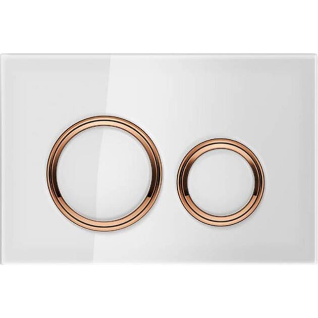 GEBERIT ΜΗΧΑΝΙΚΗ ΠΛΑΚΕΤΑ SIGMA 50 ROUND ΛΕΥΚΗ ΓΥΑΛΙΝΗ ΜΕ ΔΑΚΤΥΛΙΟ ΚΟΚΚΙΝΟ ΧΡΥΣΟ 115.650.SI.1 16.4 x 24.6