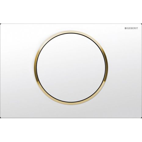 GEBERIT ΜΗΧΑΝΙΚΗ ΠΛΑΚΕΤΑ SIGMA 10 ROUND ΛΕΥΚΗ ΓΥΑΛΙΣΤΕΡΗ ΜΕ ΔΑΚΤΥΛΙΟ ΧΡΥΣΟ ΓΥΑΛΙΣΤΕΡΟ 115.758.KK.5 16.4 x 24.6