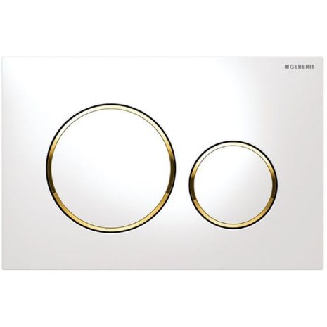 GEBERIT ΜΗΧΑΝΙΚΗ ΠΛΑΚΕΤΑ SIGMA 20 ROUND ΛΕΥΚΗ ΓΥΑΛΙΣΤΕΡΗ ΜΕ ΔΑΚΤΥΛΙΟ ΧΡΥΣΟ ΓΥΑΛΙΣΤΕΡΟ 115.882.KK.1 16.4 x 24.6
