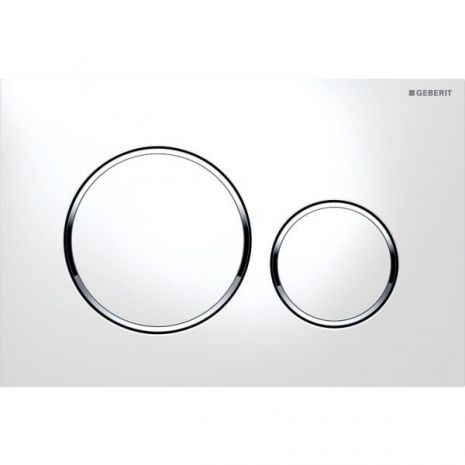 GEBERIT ΜΗΧΑΝΙΚΗ ΠΛΑΚΕΤΑ SIGMA 20 ROUND ΛΕΥΚΗ ΓΥΑΛΙΣΤΕΡΗ ΜΕ ΔΑΚΤΥΛΙΟ ΧΡΩΜΕ ΓΥΑΛΙΣΤΕΡΟ 115.882.KJ.1 16.4 x 24.6