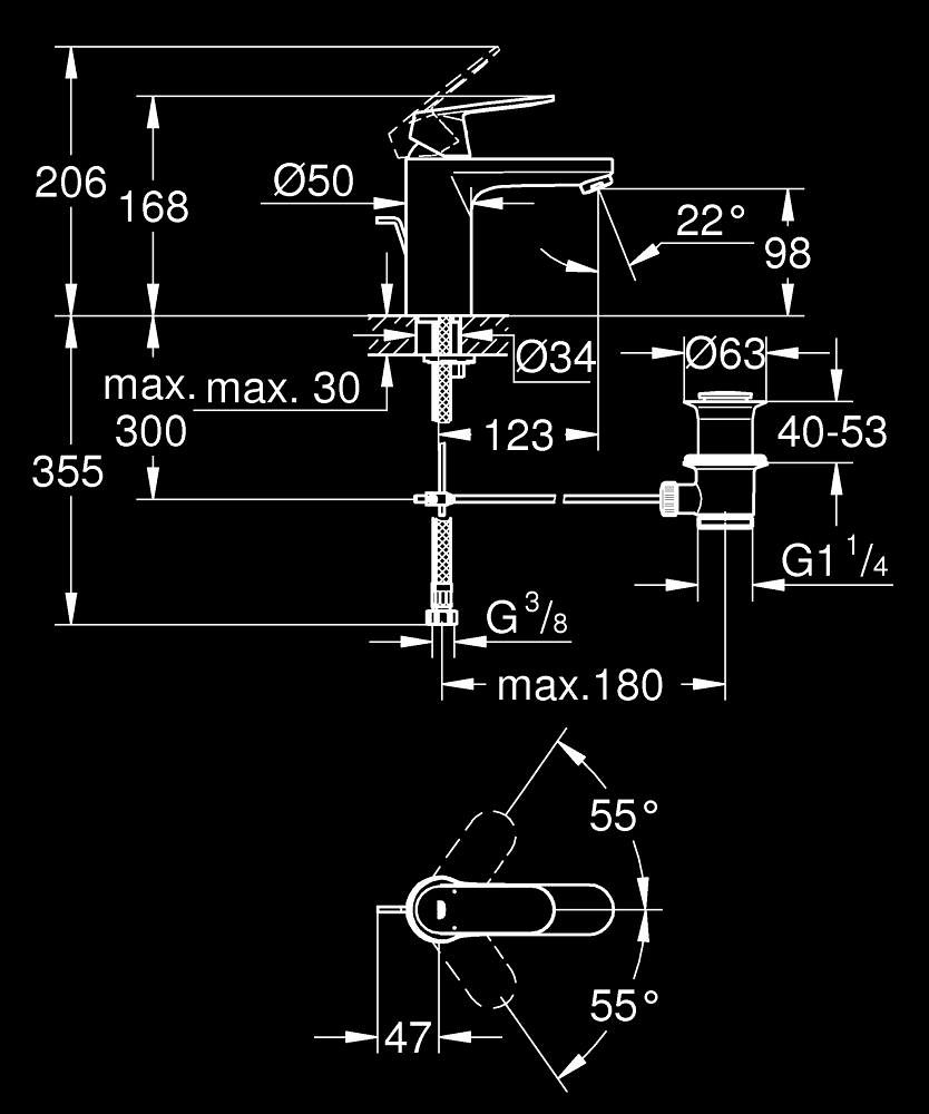 GROHE ΜΠΑΤΑΡΙΑ ΝΙΠΤΗΡΑ EUROSMART COSMOPOLITAN 23325000 ΧΡΩΜΕ - Image 3