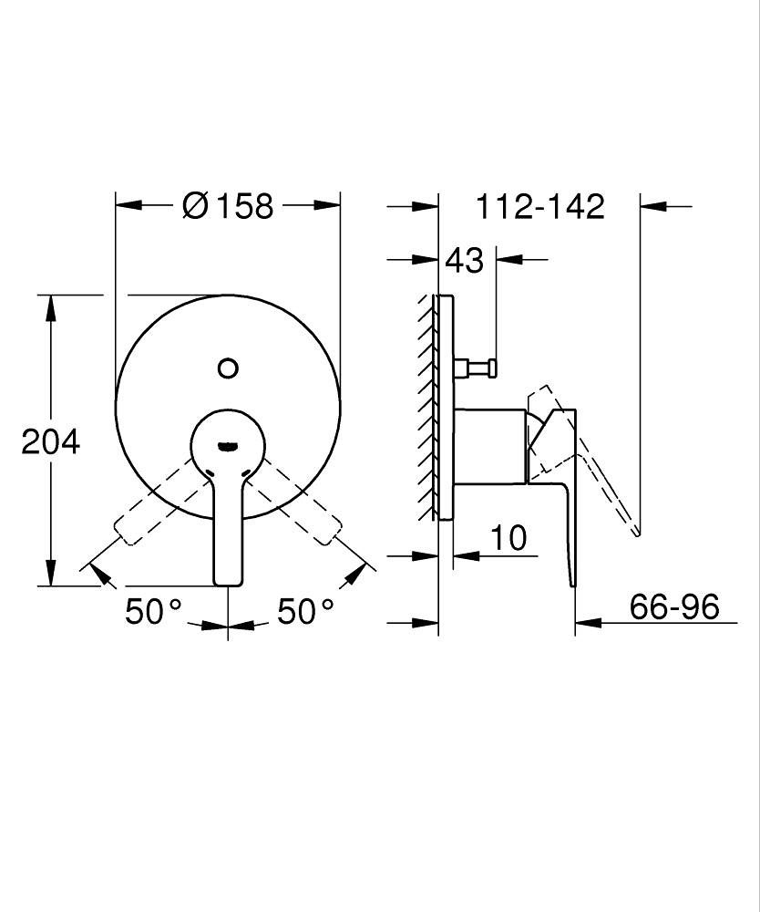 GROHE ΜΠΑΤΑΡΙΑ ΛΟΥΤΡΟΥ LINEARE 24064001 ΧΡΩΜΕ - Image 3
