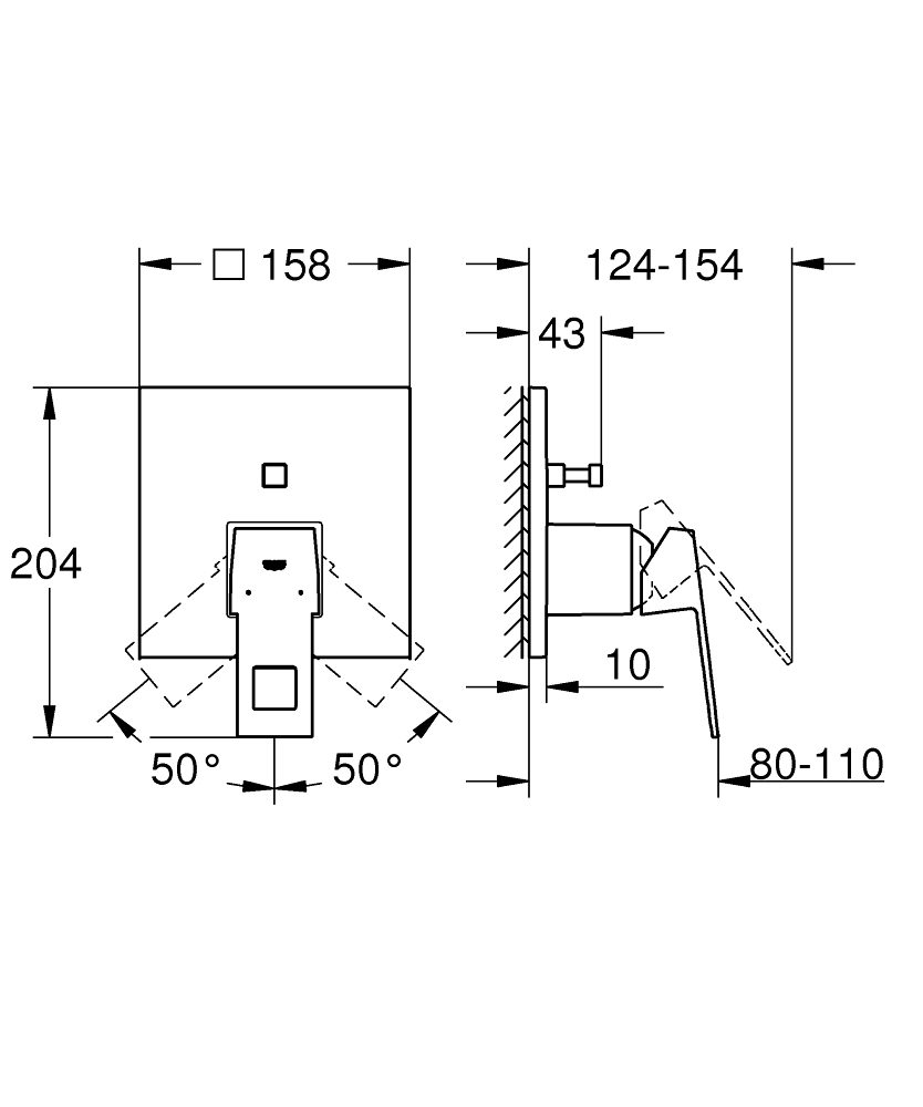 GROHE ΜΠΑΤΑΡΙΑ ΛΟΥΤΡΟΥ EUROCUBE 24062000 ΧΡΩΜΕ - Image 4