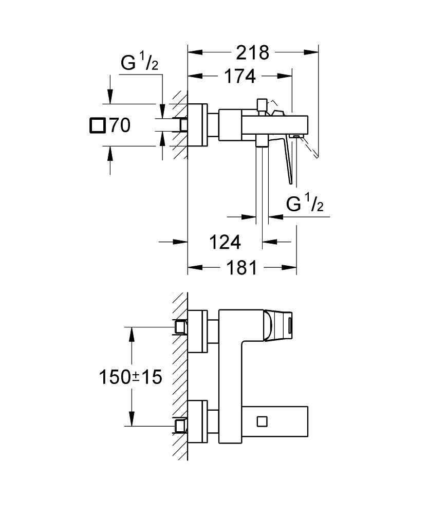 GROHE ΜΠΑΤΑΡΙΑ ΛΟΥΤΡΟΥ EUROCUBE 23140AL0 BRUSHED HARD GRAPHITE - Image 4