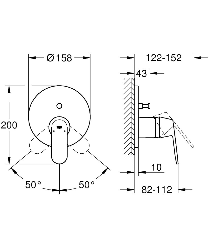 GROHE ΜΠΑΤΑΡΙΑ ΛΟΥΤΡΟΥ EUROSMART COSMOPOLITAN 24045000 ΧΡΩΜΕ - Image 4