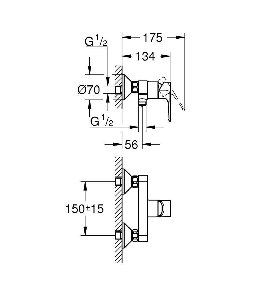 GROHE ΜΠΑΤΑΡΙΑ ΝΤΟΥΖΙΕΡΑΣ BAULOOP 23633001 ΧΡΩΜΕ - Image 5