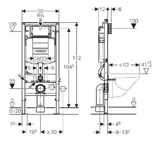 GEBERIT Εντοιχιζόμενο καζανάκι SIGMA 12 cm (Γυψοσανίδα) 111.950.00.6 - Image 2