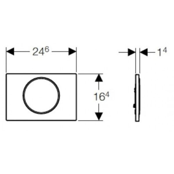 GEBERIT ΜΗΧΑΝΙΚΗ ΠΛΑΚΕΤΑ SIGMA 10 ROUND ΛΕΥΚΟ ΜΑΤ ΜΕ ΔΑΚΤΥΛΙΟ ΧΡΩΜΕ ΓΥΑΛΙΣΤΕΡΟ 115.758.JT.5 16.4 x 24.6 - Image 2