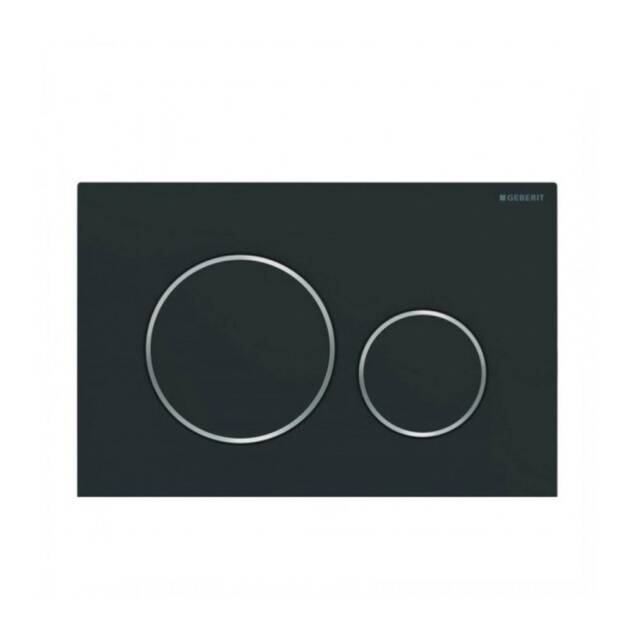 GEBERIT ΜΗΧΑΝΙΚΗ ΠΛΑΚΕΤΑ SIGMA 20 ROUND ΜΑΥΡΗ ΜΑΤ ΜΕ ΔΑΚΤΥΛΙΟ ΧΡΩΜΕ ΓΥΑΛΙΣΤΕΡΟ 115.882.14.1 16.4 x 24.6